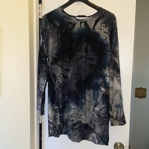 Peter Nygard blue and black blouse